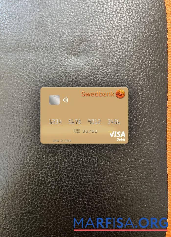Blank Sweden Swedbank visa debit card photolook front sample